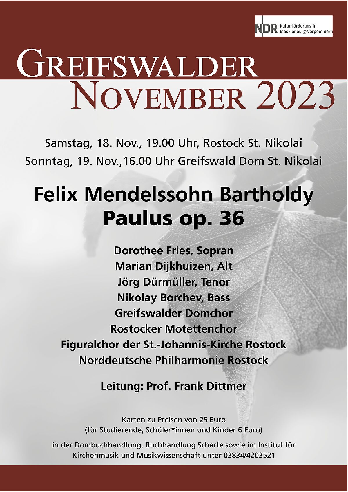 Plakat sinfonisches Chorkonzert Paulus 2023